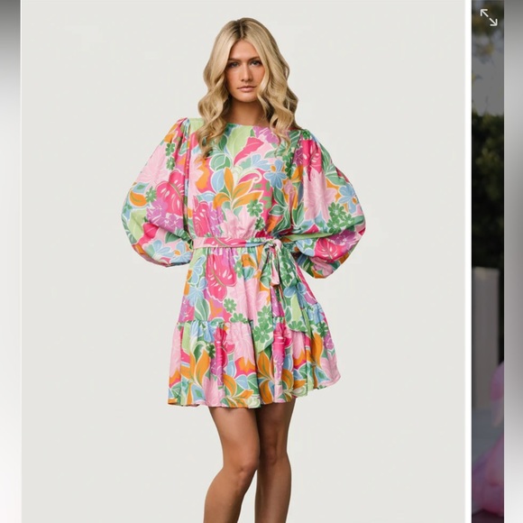 Baltic Born Dresses & Skirts - Baltic Born Vibrant Floral Long Sleeve Dress